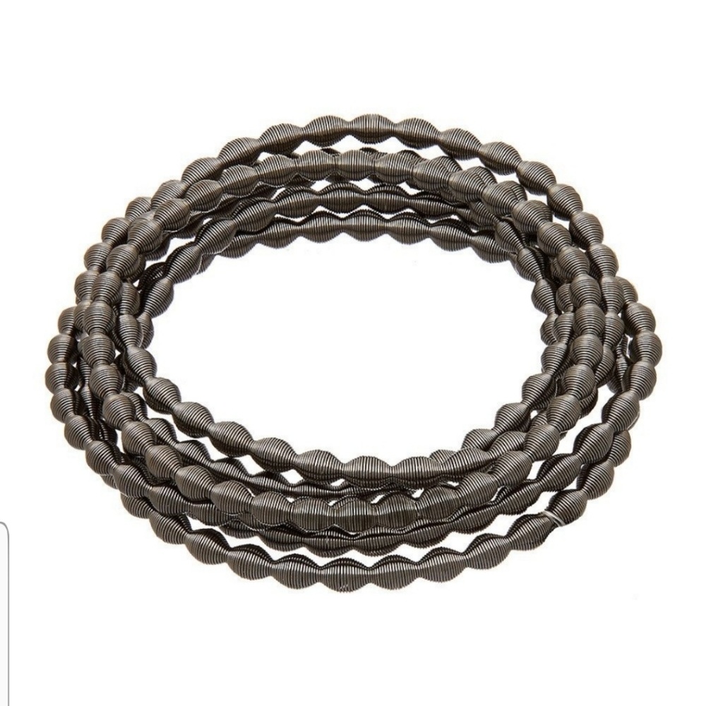 SugarNY spiral piano wire bracelet hematite